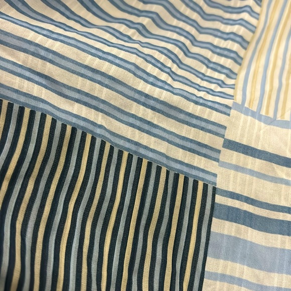 Ann Taylor LOFT Patchwork Tie Waist modest classy Tiered Midi long Dress Sz M - Picture 6 of 11